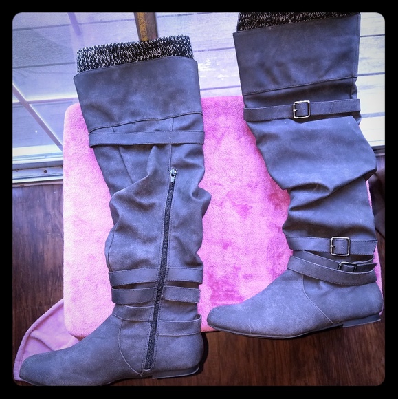 Charcoal Grey Boots - Picture 1 of 5